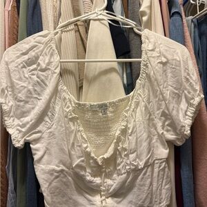 Cute White Puff Sleeve Top